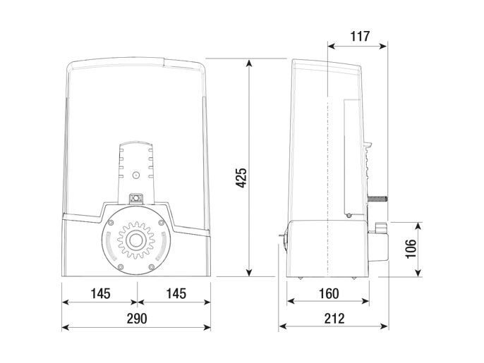 CAME BXV06AGF (801MS-0190) Привод для откатных ворот скоростной