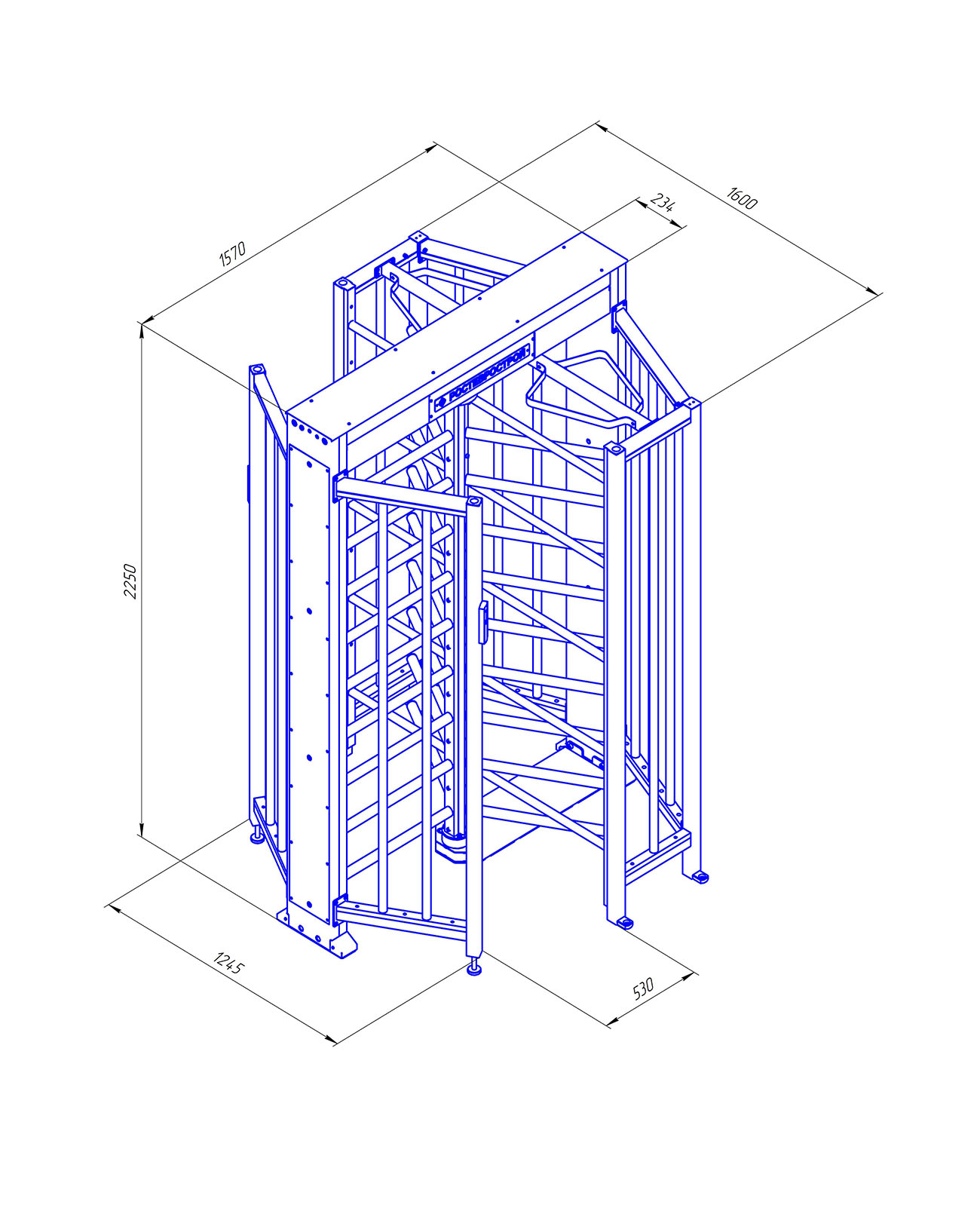 Ростов-Дон ПР1/3М2 НЕРЖ Полноростовой роторный турникет