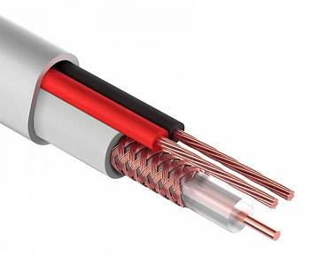 Netko Кабель коаксиальный КВК-В, (CU, оплетка 80 нитей CCA) + кабель питания 2x0.5 мм2