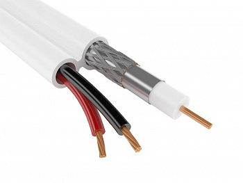 Кабель комбинированный КВК-П-1,5  2x0.50 мм2 75 Ом, outdoor, 200 м 04-010