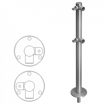 OXGARD ВЗР 1996Р.20-03 Стойка ограждения съемная L-образная с 2-мя полупетлями слева 