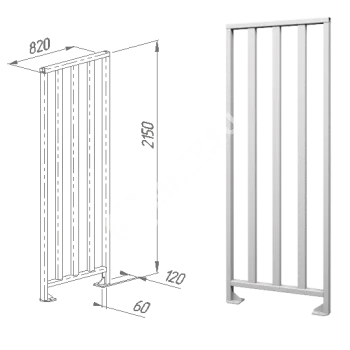 OXGARD ВЗР 2342.01 820 мм Ограждение полноростовое 