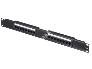 Netko Патч-панель UTP, 19", 16 портов RJ45, cat.5е, 1U, Dual Type, "L"